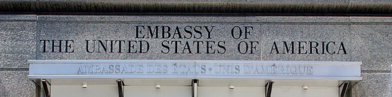 Embassy of the United States of America — engraved lettering